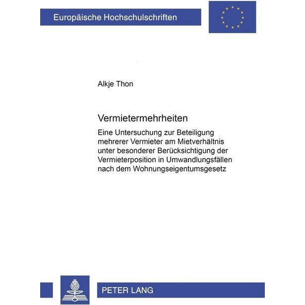Vermietermehrheiten, Fachbücher von Alkje Thon