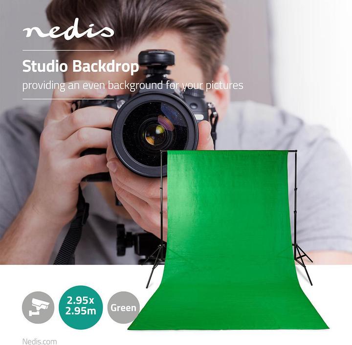 Produktbild Nedis Foto Studio-Hintergrund 2,95 x 2,95 m Grün (295 cm, 295 cm)