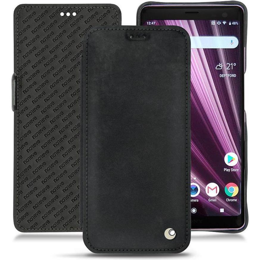 Noreve Lederschutzhülle horizontal (Sony Xperia XZ3), Smartphone Hülle, Schwarz
