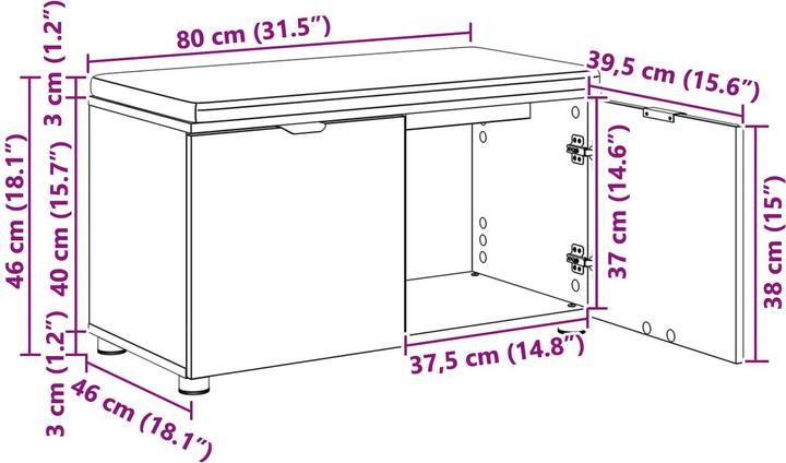 Image du produit vidaXL Flurbank (38 cm)