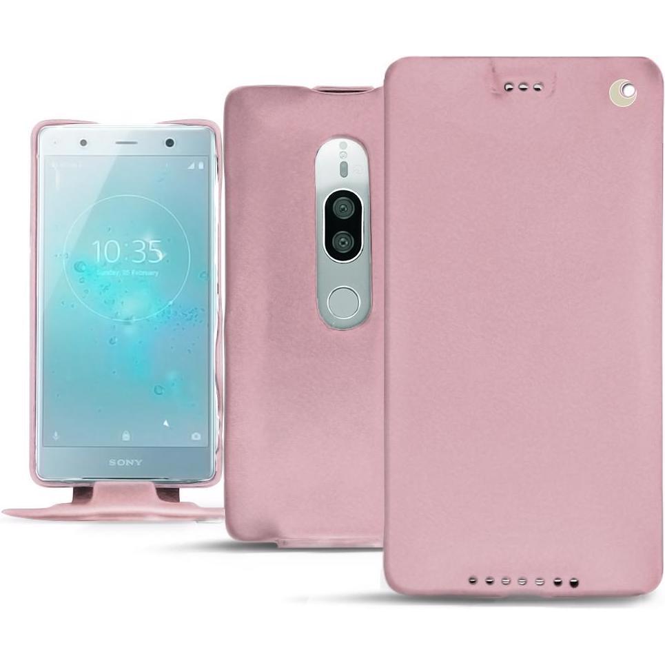 Noreve Lederschutzhülle vertikal (Sony Xperia XZ2 Premium), Smartphone Hülle, Rosa