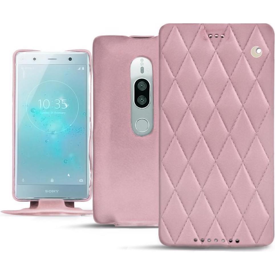 Noreve Lederschutzhülle vertikal (Sony Xperia XZ2 Premium), Smartphone Hülle, Rosa
