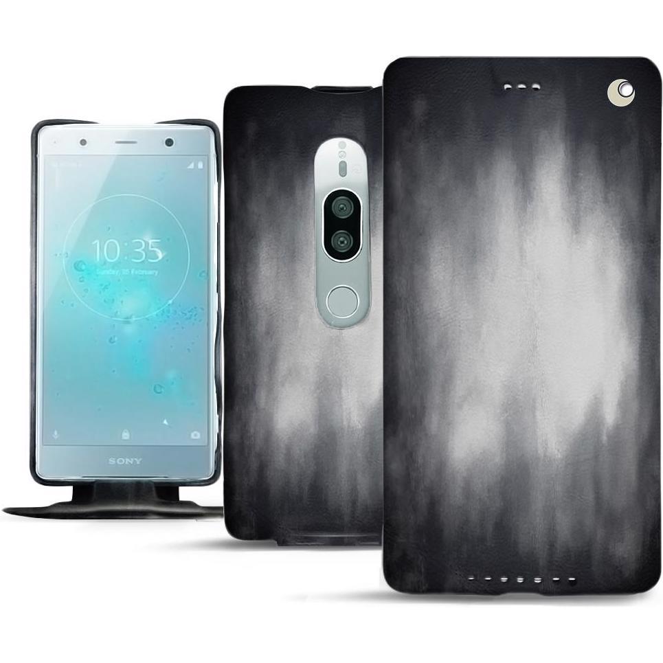 Thumbnail - Noreve Lederschutzhülle vertikal (Sony Xperia XZ2 Premium), Smartphone Hülle, Grau