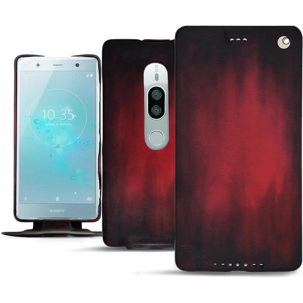 Thumbnail - Noreve Lederschutzhülle vertikal (Sony Xperia XZ2 Premium), Smartphone Hülle, Rot