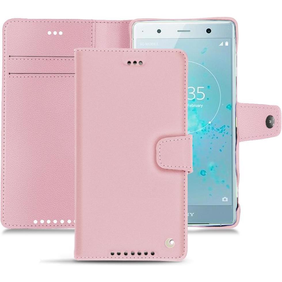 Noreve Lederschutzhülle Wallet (Sony Xperia XZ2 Premium), Smartphone Hülle, Rosa