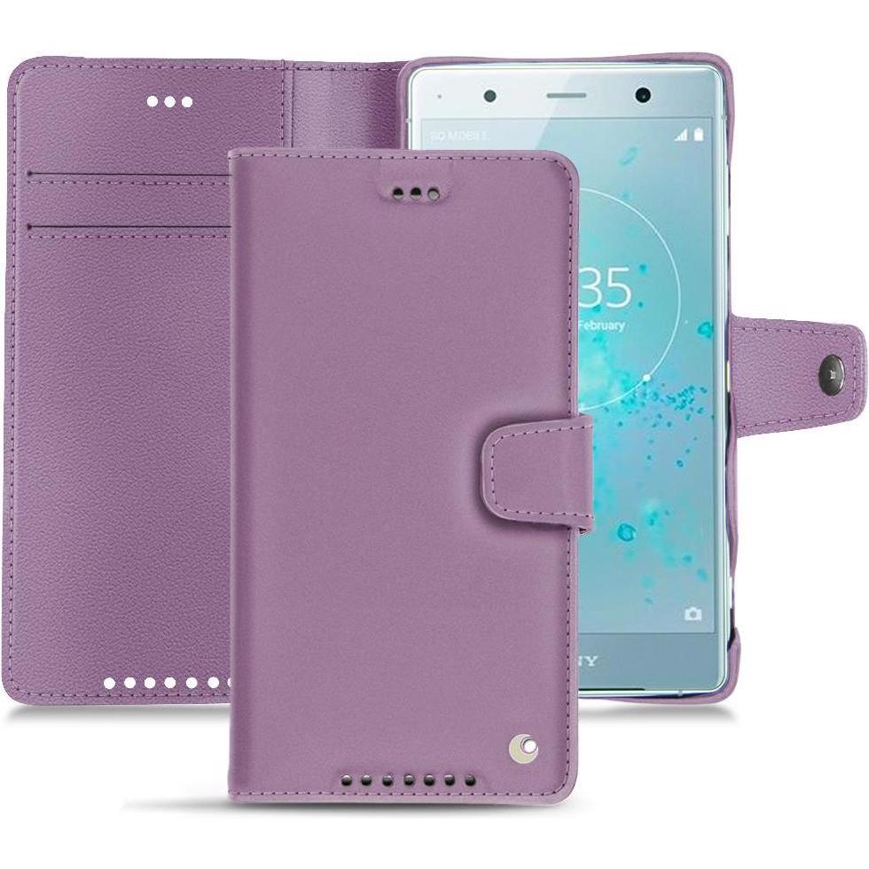 Noreve Lederschutzhülle Wallet (Sony Xperia XZ2 Premium), Smartphone Hülle, Violett