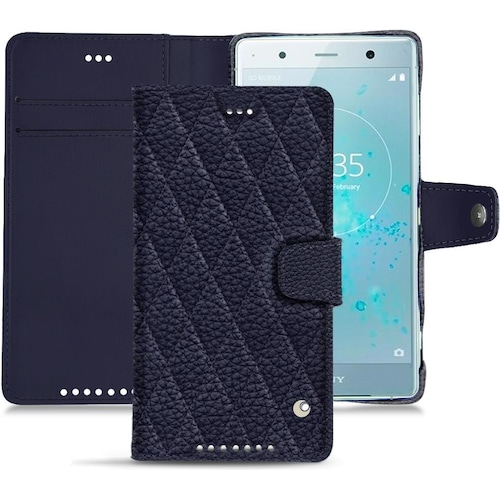 Noreve Lederschutzhülle Wallet (Sony Xperia XZ2 Premium), Smartphone Hülle, Violett