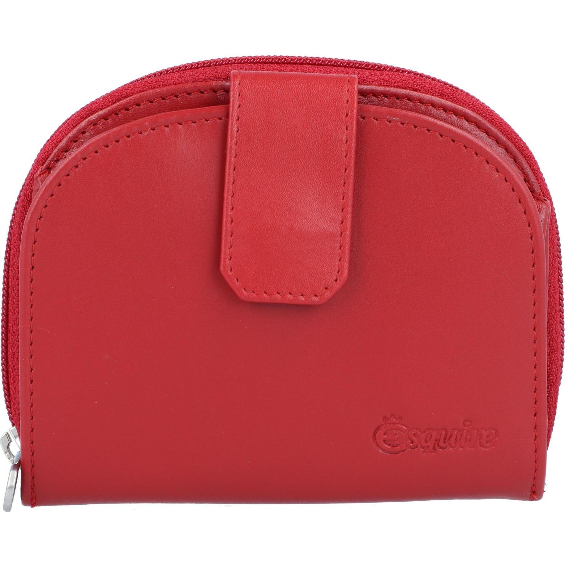 Esquire, Damen, Portemonnaie, New Silk Geldbörse Leder 10,5 cm, Rot