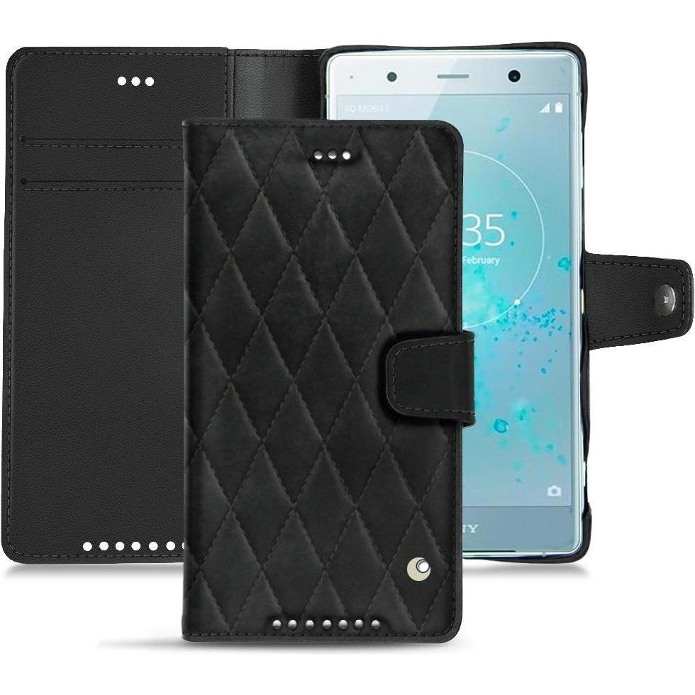 Noreve Lederschutzhülle Wallet (Sony Xperia XZ2 Premium), Smartphone Hülle, Schwarz