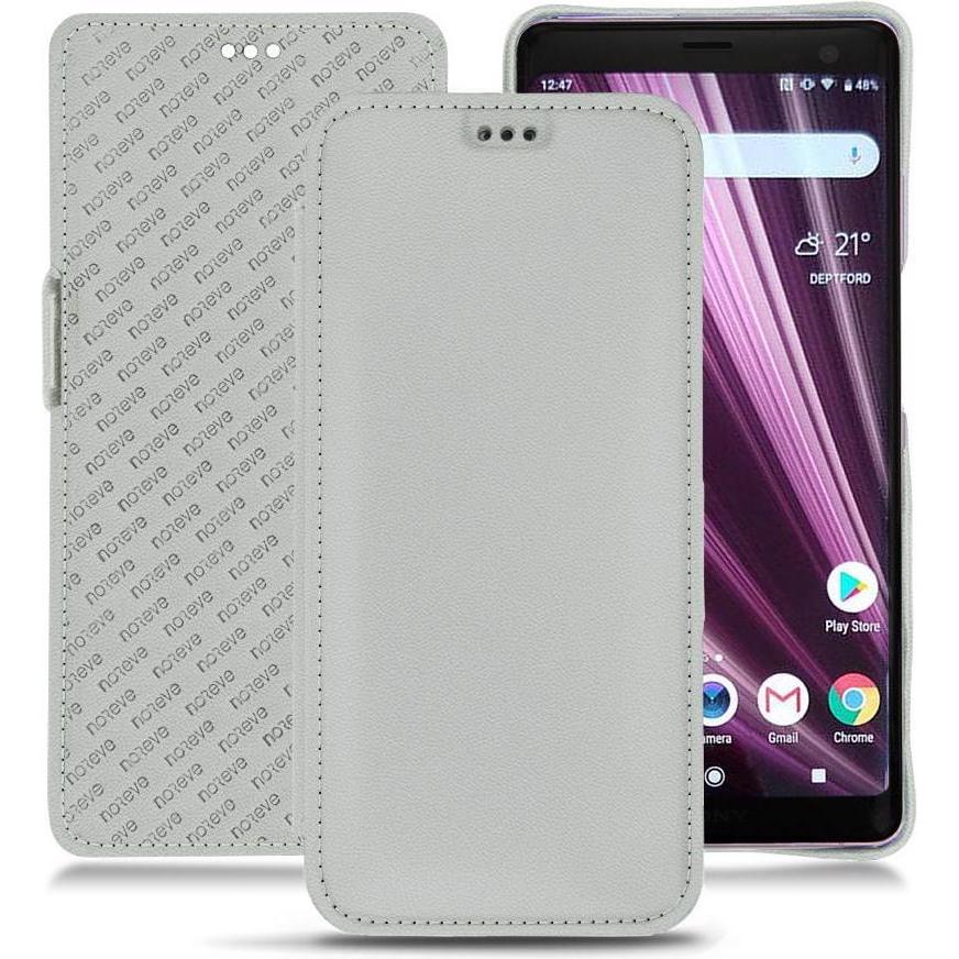 Noreve Lederschutzhülle horizontal (Sony Xperia XZ3), Smartphone Hülle, Grau