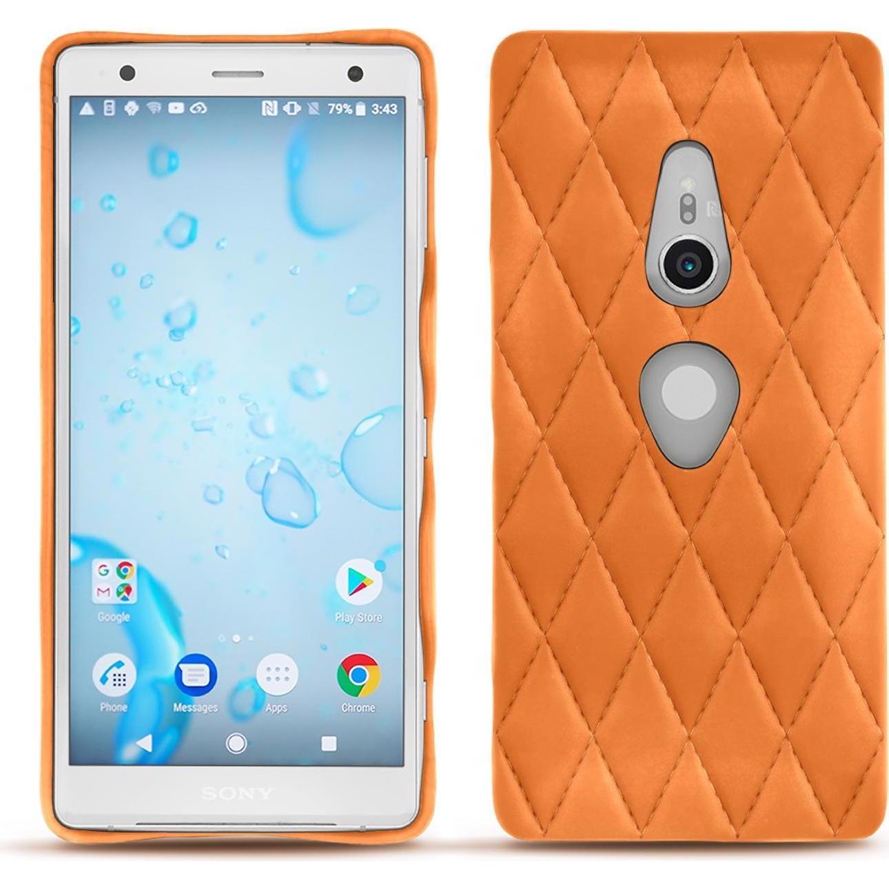 Thumbnail - Noreve Lederschutzhülle (Sony Xperia XZ2), Smartphone Hülle, Orange
