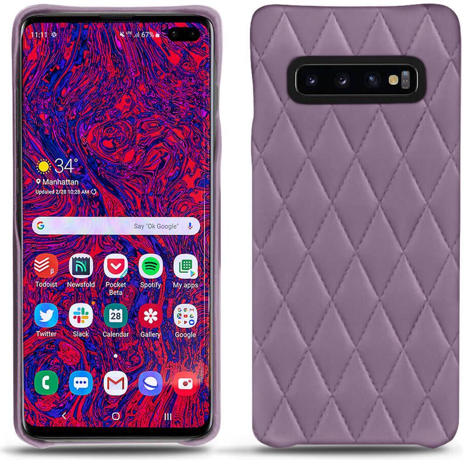 Noreve Lederschutzhülle (Samsung Galaxy S10+), Smartphone Hülle, Violett