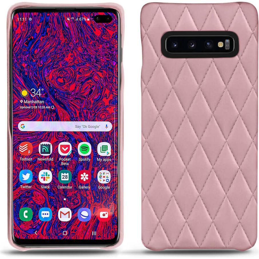 Noreve Lederschutzhülle (Samsung Galaxy S10+), Smartphone Hülle, Rosa