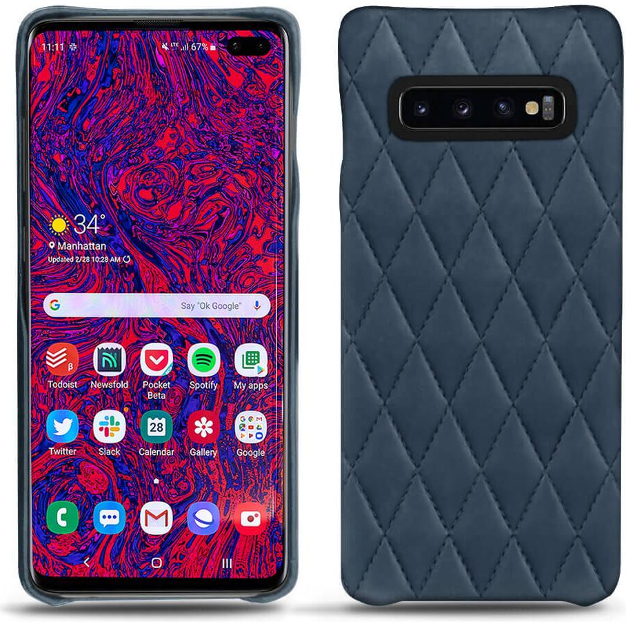 Noreve Lederschutzhülle (Samsung Galaxy S10+), Smartphone Hülle, Blau
