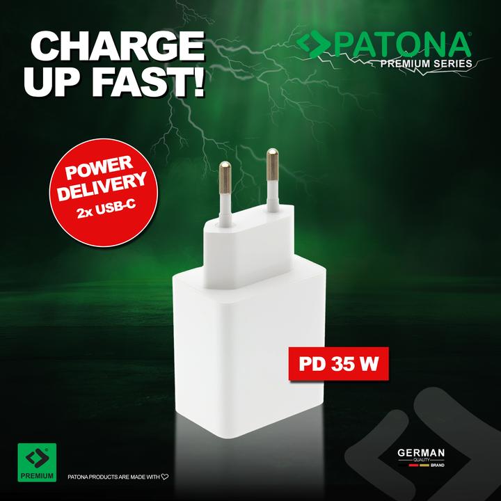Produktbild Patona GaN PD 35W 2x USB-C white (35 W, 2 Ports)