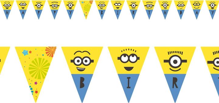 Actual product image Amscan Minions Birthday Garland (1 pcs.)