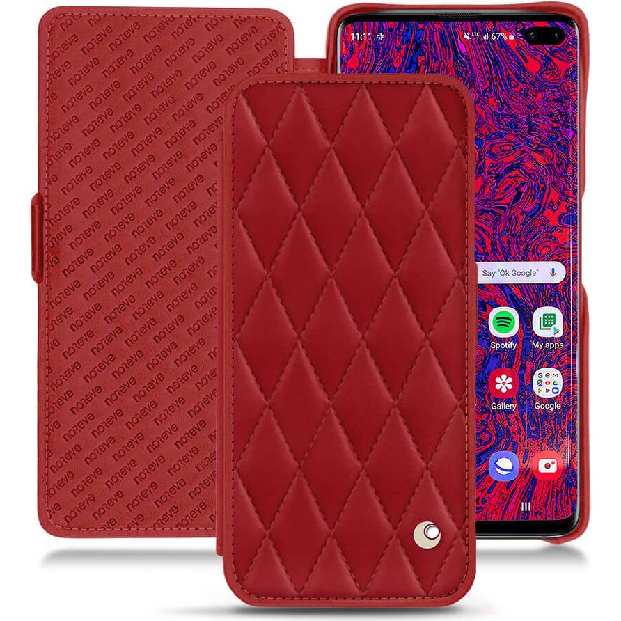 Thumbnail - Noreve Lederschutzhülle horizontal (Samsung Galaxy S10+), Smartphone Hülle, Rot