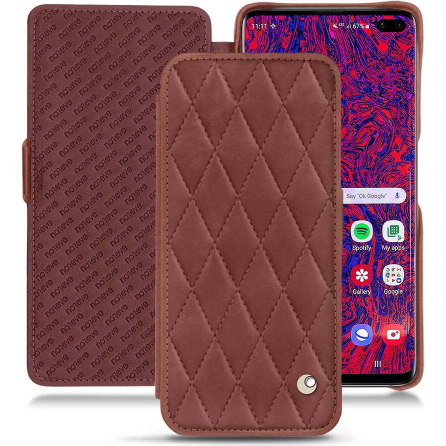 Noreve Lederschutzhülle horizontal (Samsung Galaxy S10+), Smartphone Hülle, Rot