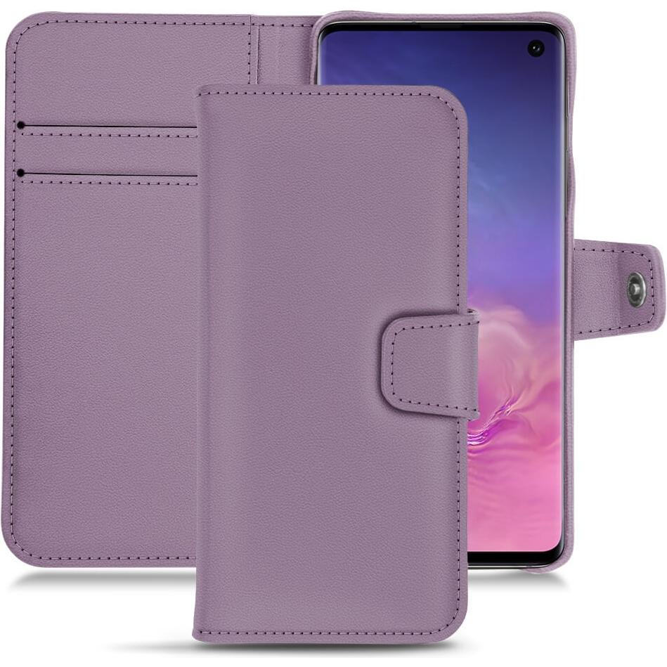 Noreve Lederschutzhülle Wallet (Samsung Galaxy S10), Smartphone Hülle, Violett
