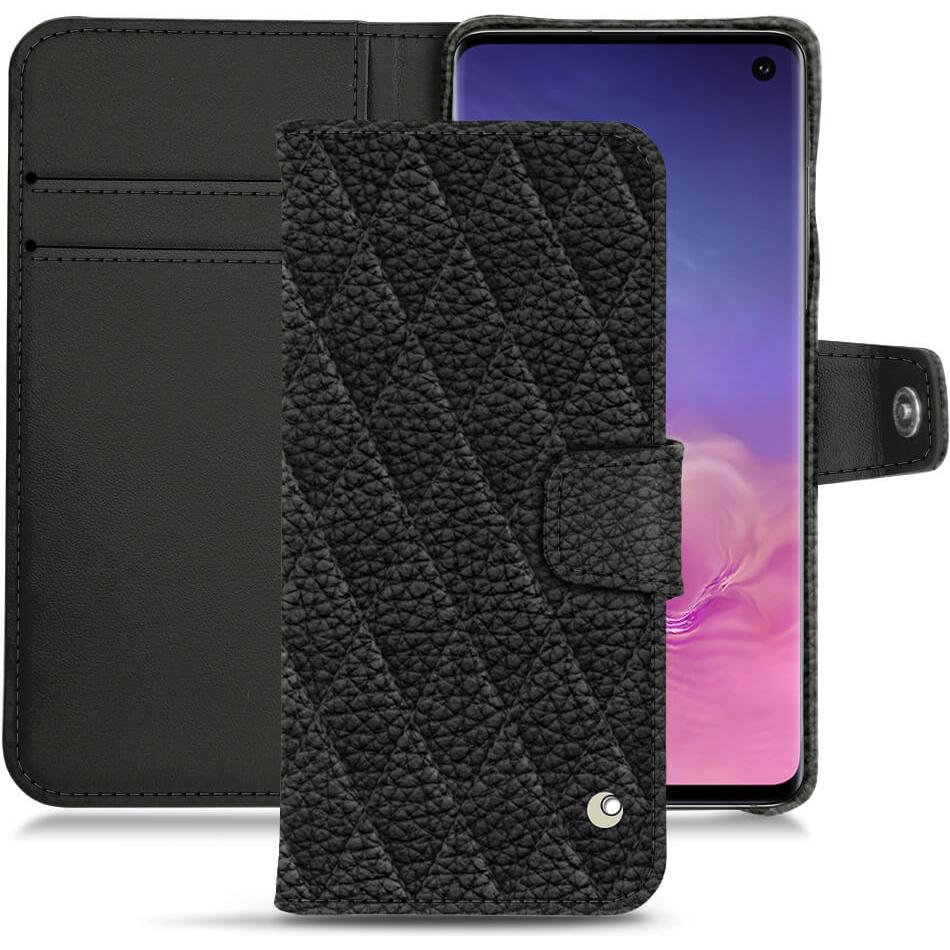 Noreve Lederschutzhülle Wallet (Samsung Galaxy S10+), Smartphone Hülle, Schwarz
