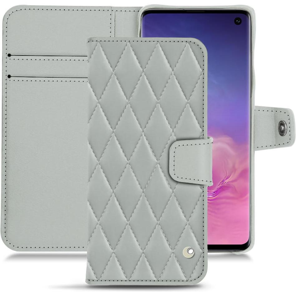 Thumbnail - Noreve Lederschutzhülle Wallet (Samsung Galaxy S10), Smartphone Hülle, Grau