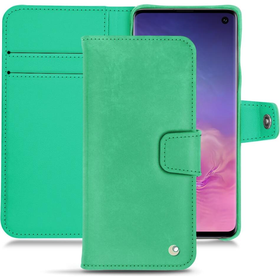 Noreve Lederschutzhülle Wallet (Samsung Galaxy S10), Smartphone Hülle, Grün