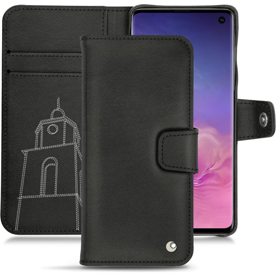 Noreve Lederschutzhülle Wallet (Samsung Galaxy S10+), Smartphone Hülle, Schwarz