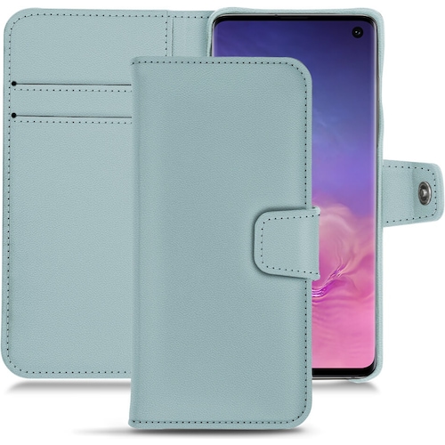 Noreve Lederschutzhülle Wallet (Samsung Galaxy S10), Smartphone Hülle, Blau