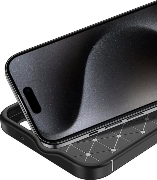 Produktbild Screenguard Apple iPhone 15 Pro Max Hülle Carbon Design TPU Case (Apple iPhone 15 Pro Max)