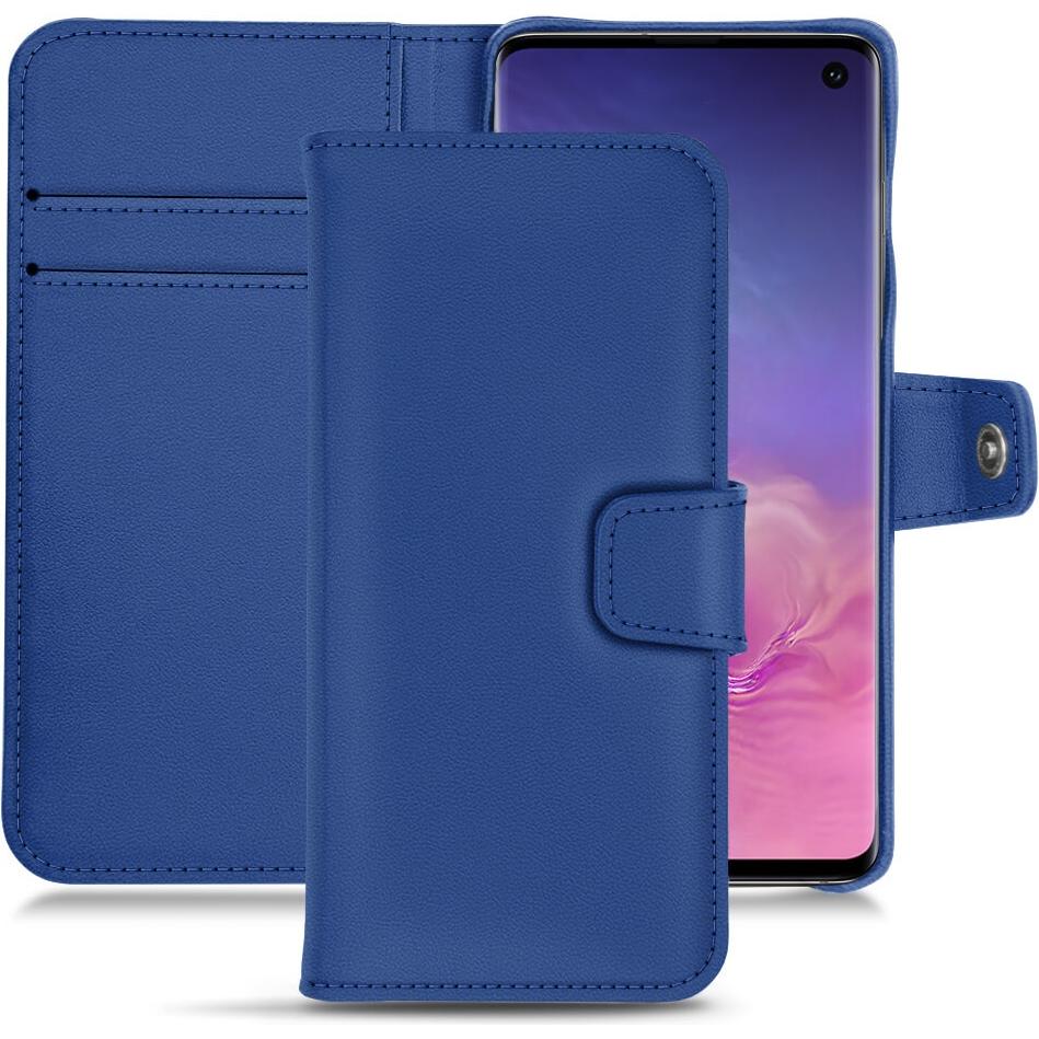 Noreve Lederschutzhülle Wallet (Samsung Galaxy S10), Smartphone Hülle, Blau
