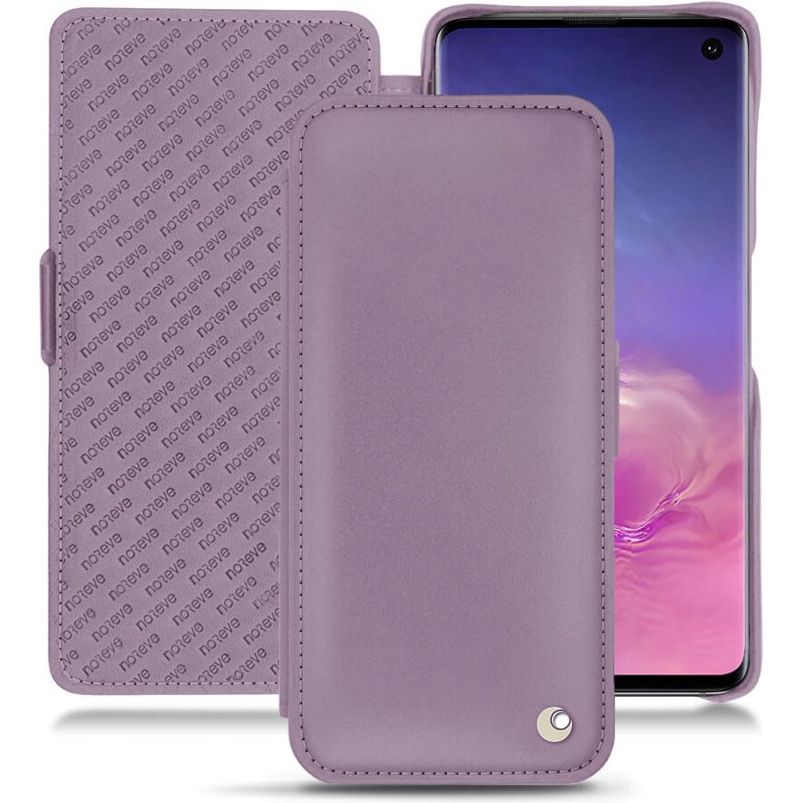 Noreve Lederschutzhülle horizontal (Samsung Galaxy S10), Smartphone Hülle, Violett