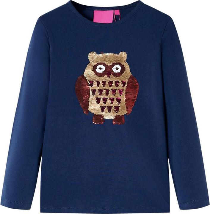 Produktbild vidaXL Kinder-Langarmshirt Marineblau 116,Material: 95 % Baumwolle (116)