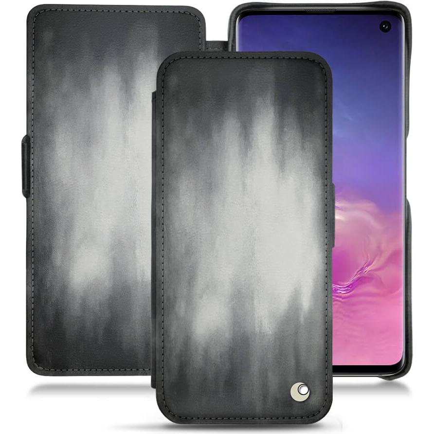 Thumbnail - Noreve Lederschutzhülle horizontal (Samsung Galaxy S10), Smartphone Hülle, Grau