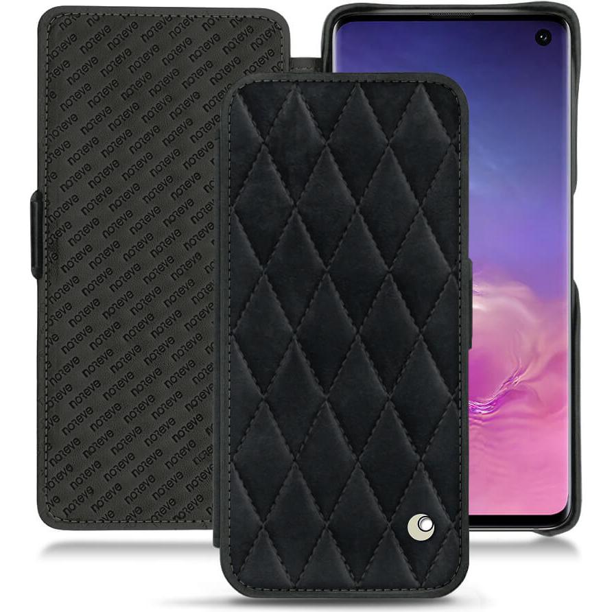 Noreve Lederschutzhülle horizontal (Samsung Galaxy S10), Smartphone Hülle, Schwarz