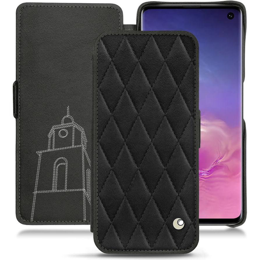 Thumbnail - Noreve Lederschutzhülle horizontal (Samsung Galaxy S10), Smartphone Hülle, Schwarz
