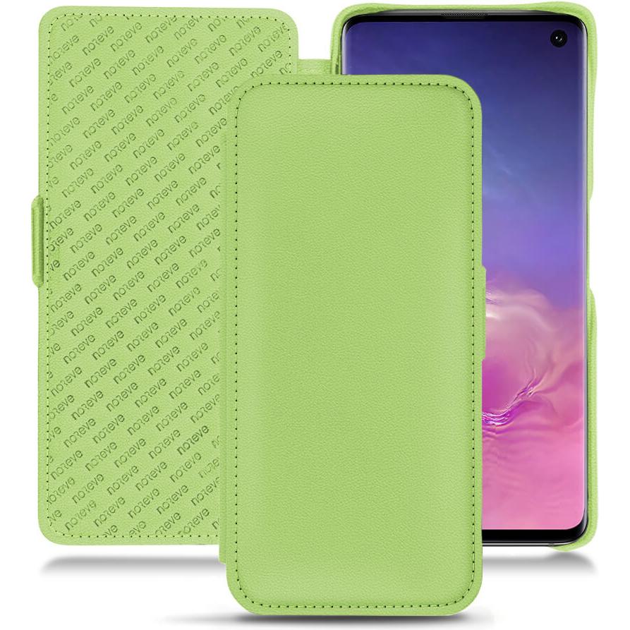Noreve Lederschutzhülle horizontal (Samsung Galaxy S10+), Smartphone Hülle, Grün