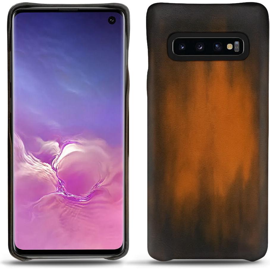 Noreve Lederschutzhülle (Samsung Galaxy S10), Smartphone Hülle, Braun