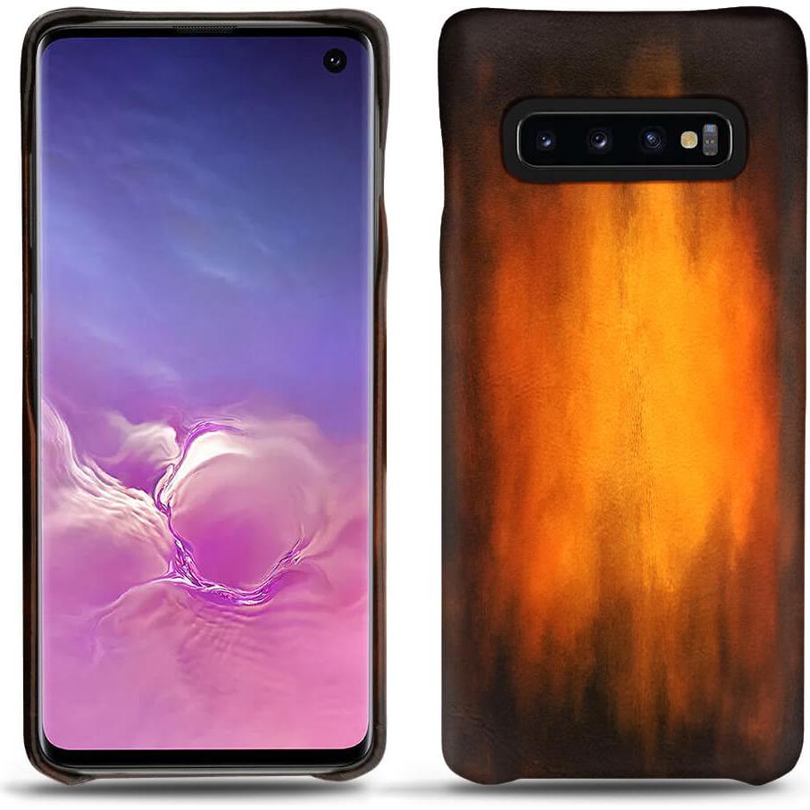 Noreve Lederschutzhülle (Samsung Galaxy S10), Smartphone Hülle, Violett