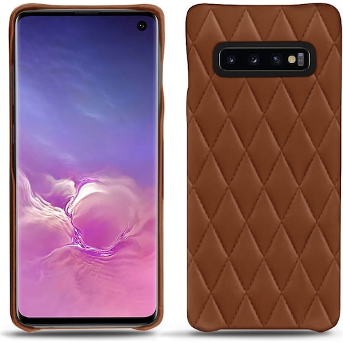 Noreve Lederschutzhülle (Samsung Galaxy S10+), Smartphone Hülle, Braun