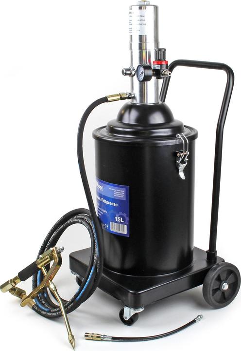 Produktbild XPOtool 15L Fettpresse pneumatisch Druckluft fahrbar Abschmierpresse Profi mobil