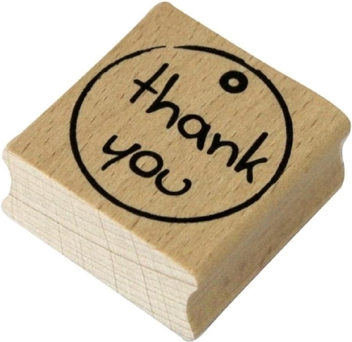 Actual product image Artoz Motif stamp Thank you text, light brown