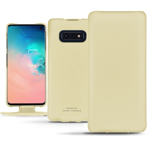 Noreve Lederschutzhülle vertikal (Samsung Galaxy S10e), Smartphone Hülle, Beige