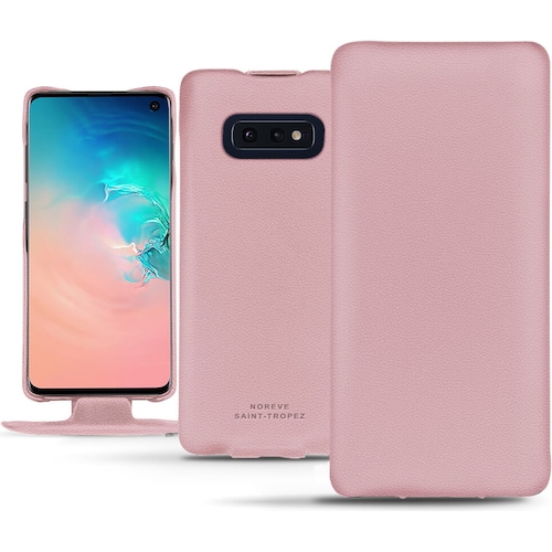 Noreve Lederschutzhülle vertikal (Samsung Galaxy S10e), Smartphone Hülle, Rosa