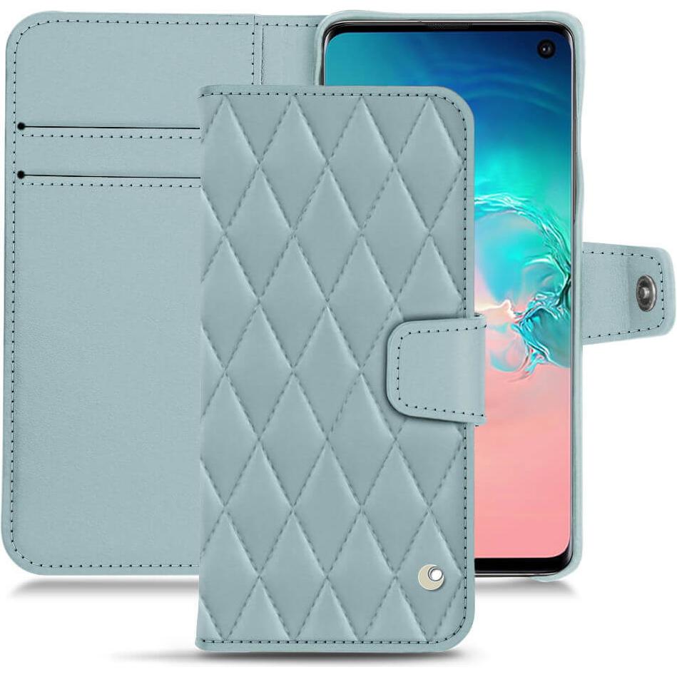 Noreve Lederschutzhülle Wallet (Samsung Galaxy S10e), Smartphone Hülle, Blau