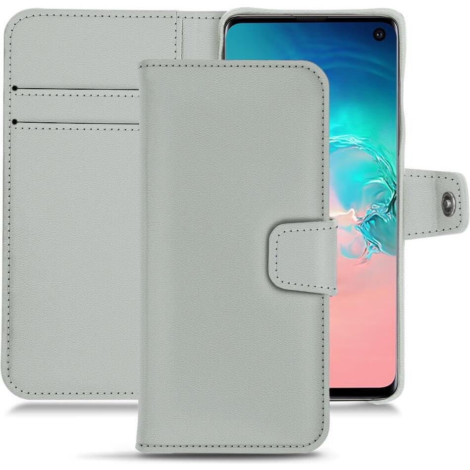 Noreve Lederschutzhülle Wallet (Samsung Galaxy S10e), Smartphone Hülle, Grau