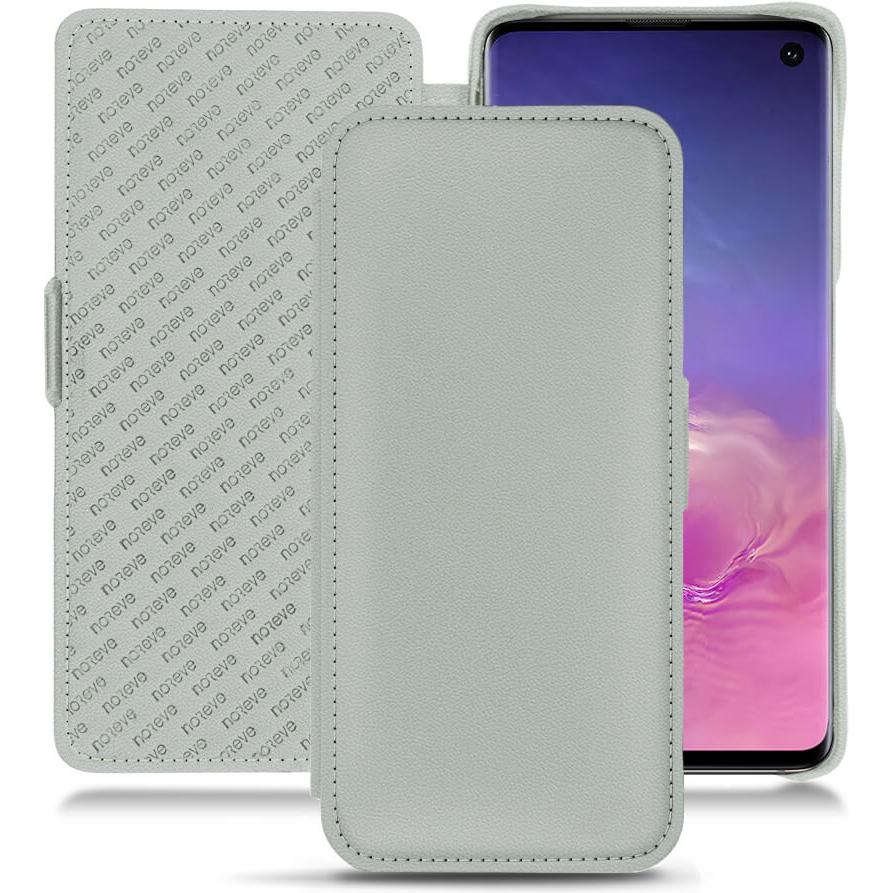 Noreve Lederschutzhülle horizontal (Samsung Galaxy S10), Smartphone Hülle, Grau
