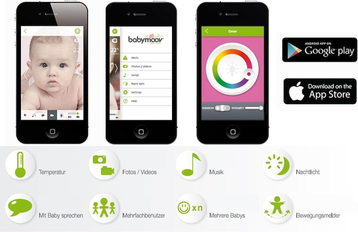 Babymoov Babyphone vidéo (Vidéo et audio, 999 m)