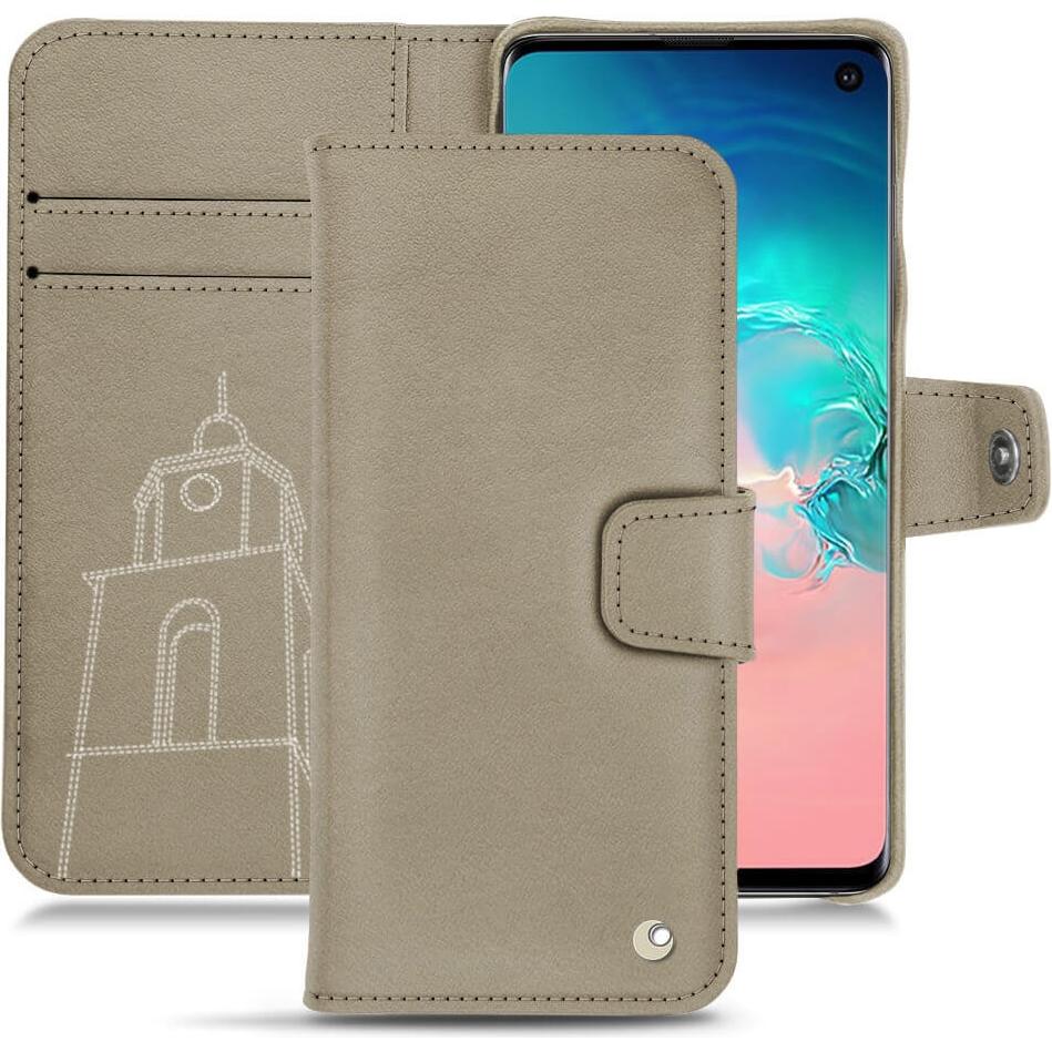 Noreve Lederschutzhülle Wallet (Samsung Galaxy S10e), Smartphone Hülle, Beige