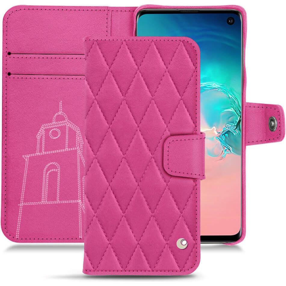Noreve Lederschutzhülle Wallet (Samsung Galaxy S10e), Smartphone Hülle, Rosa