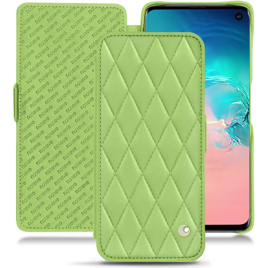 Noreve Lederschutzhülle horizontal (Samsung Galaxy S10e), Smartphone Hülle, Grün